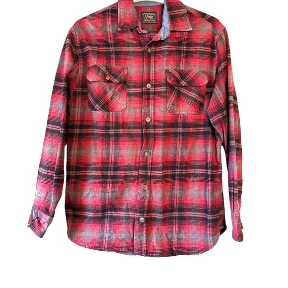 Jach's Heritage Flannel Red Plaid Button Up See Measurement Picture - Picture 1 of 5